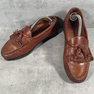 Allen Edmonds Nashua Men's Size 10 Brown Leather Tassel Loafer Shoes Made in USA